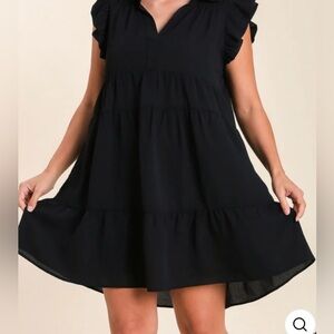 Umgee tiered ruffle sleeve midi dress NWT XL